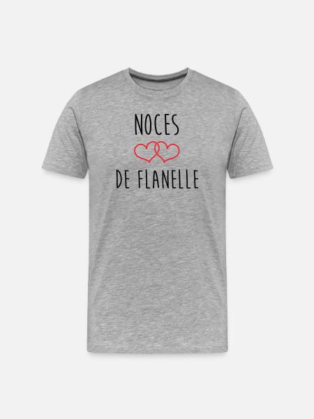 Flannel-Hochzeit – 43 Jahre Ehe - Männer Premium Bio T-Shirt - Grau meliert