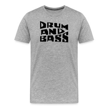 Kühnes und abgenutztes Drum-and-Bass-Logo - Männer Premium Bio T-Shirt - Grau meliert - Vorne - Damien (186cm)