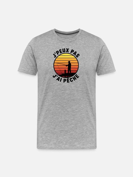I can't I peach – sunset - Men's Premium Organic T-Shirt - heather grey