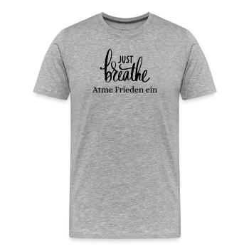 Respire en paix - T-shirt bio Premium Homme - gris chiné - Devant - Damien (186cm)