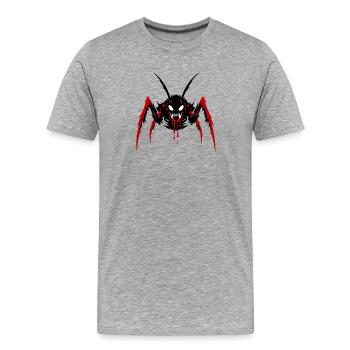 Dämonisches Insektenmonster - Männer Premium Bio T-Shirt - Grau meliert - Vorne - Damien (186cm)
