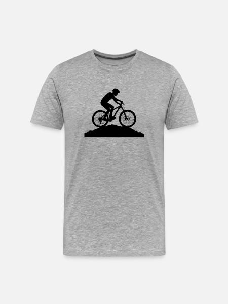 Mountain Adventure Mountain Bike Silhouette - Men's Premium Organic T-Shirt - heather grey