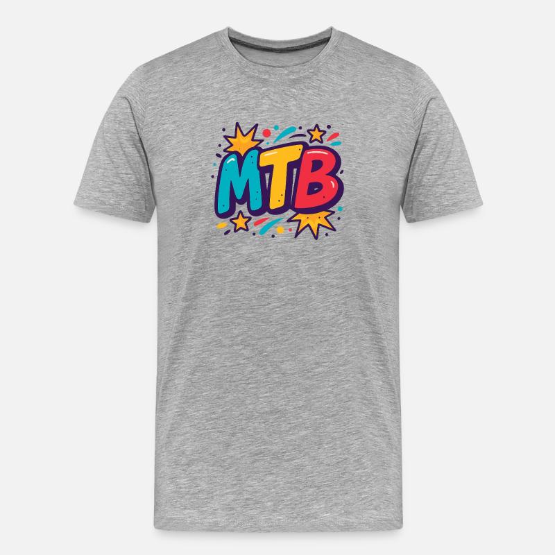 MTB Pop-Art Knall - Männer Premium Bio T-Shirt - Grau meliert