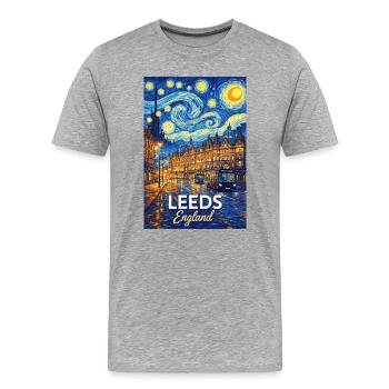 Leeds, England - Männer Premium Bio T-Shirt - Grau meliert - Vorne - Damien (186cm)