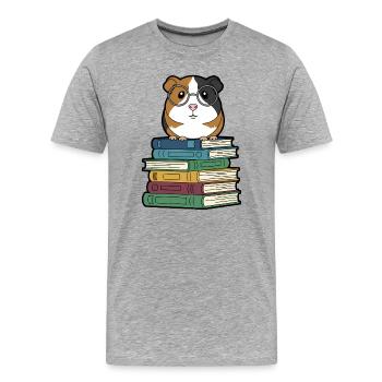 Guinea Pig Books Nerd - Men's Premium Organic T-Shirt - heather grey - Front - Damien (186cm)