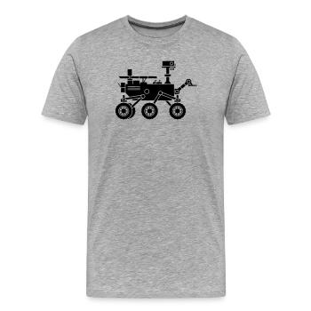 Mars Rover Robot Silhouette - Men's Premium Organic T-Shirt - heather grey - Front - Damien (186cm)