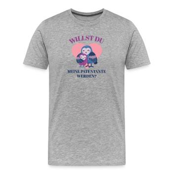 DO YOU WANT TO BE MY GODMOTHER AUNT GODMOTHER - Men's Premium Organic T-Shirt - heather grey - Front - Damien (186cm)