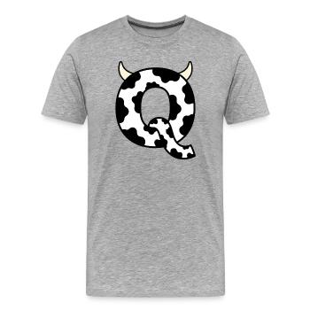 Q Cow Pun - Men's Premium Organic T-Shirt - heather grey - Front - Damien (186cm)