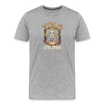 Jesus Sonnenbrille Streetstyle - Männer Premium Bio T-Shirt - Grau meliert - Vorne - Damien (186cm)