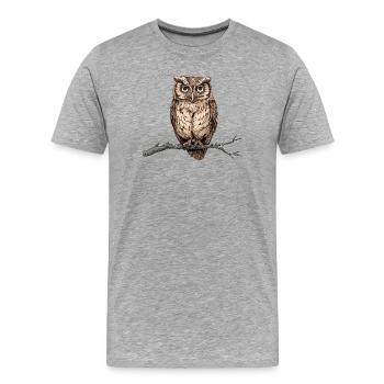 charming owl - Men's Premium Organic T-Shirt - heather grey - Front - Damien (186cm)