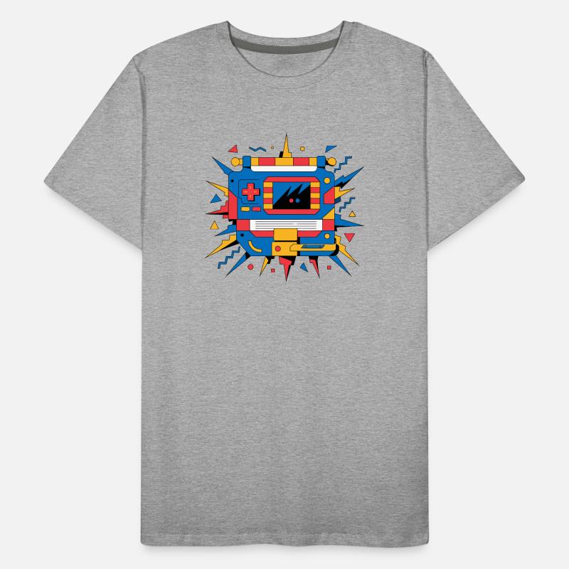 Console rétro néon T-shirt bio Premium Homme