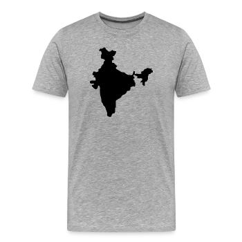 Carte de l’Inde - T-shirt bio Premium Homme - gris chiné - Devant - Damien (186cm)