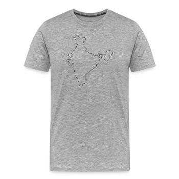 Carte de l’Inde - T-shirt bio Premium Homme - gris chiné - Devant - Damien (186cm)