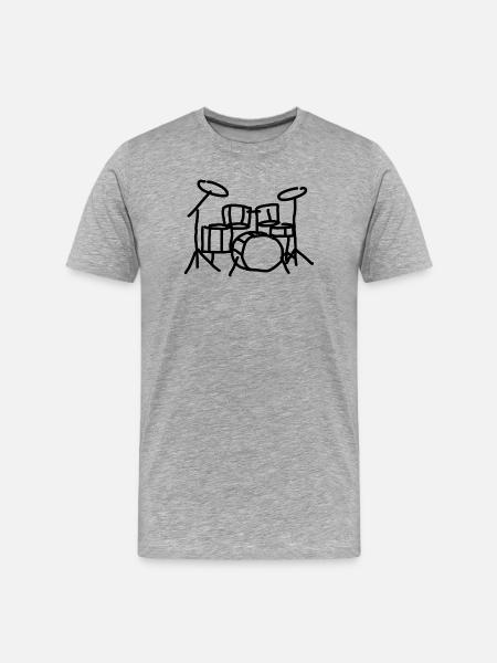 Drums Drummer Musical Instrument - Men's Premium Organic T-Shirt - heather grey