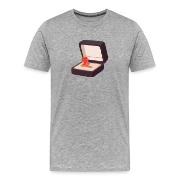 Candy Ring Proposal Engagement Marry Wedding - Men's Premium Organic T-Shirt - heather grey - Front - Damien (186cm)