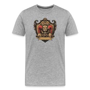 Lion Boxer MMA - Men's Premium Organic T-Shirt - heather grey - Front - Damien (186cm)