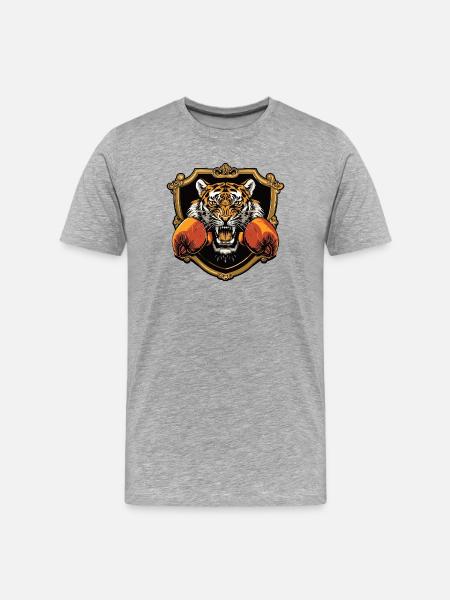 Tiger Boxer MMA - Men's Premium Organic T-Shirt - heather grey