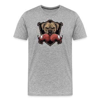 Dog Boxer MMA - Men's Premium Organic T-Shirt - heather grey - Front - Damien (186cm)