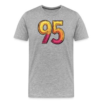 Chiffre 95 coloré - T-shirt bio Premium Homme - gris chiné - Devant - Damien (186cm)