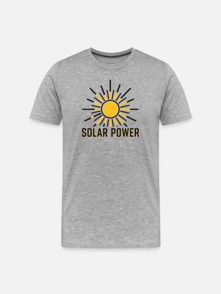 Neobrutalistische Solarenergie-Sonnenstrahl-Ikone - Männer Premium Bio T-Shirt - Grau meliert