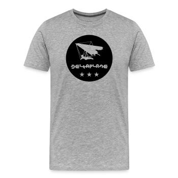 Badge Deltaplane Aventure Vol Libre - T-shirt bio Premium Homme - gris chiné - Devant - Damien (186cm)