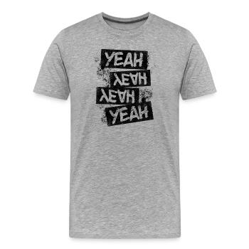 Grunge Yeah Rock Punk Distressed Text Graphic - T-shirt bio Premium Homme - gris chiné - Devant - Damien (186cm)