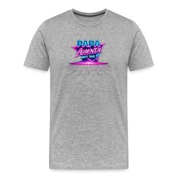 Papa Legende seit Tag 1 Retro - Männer Premium Bio T-Shirt - Grau meliert - Vorne - Damien (186cm)