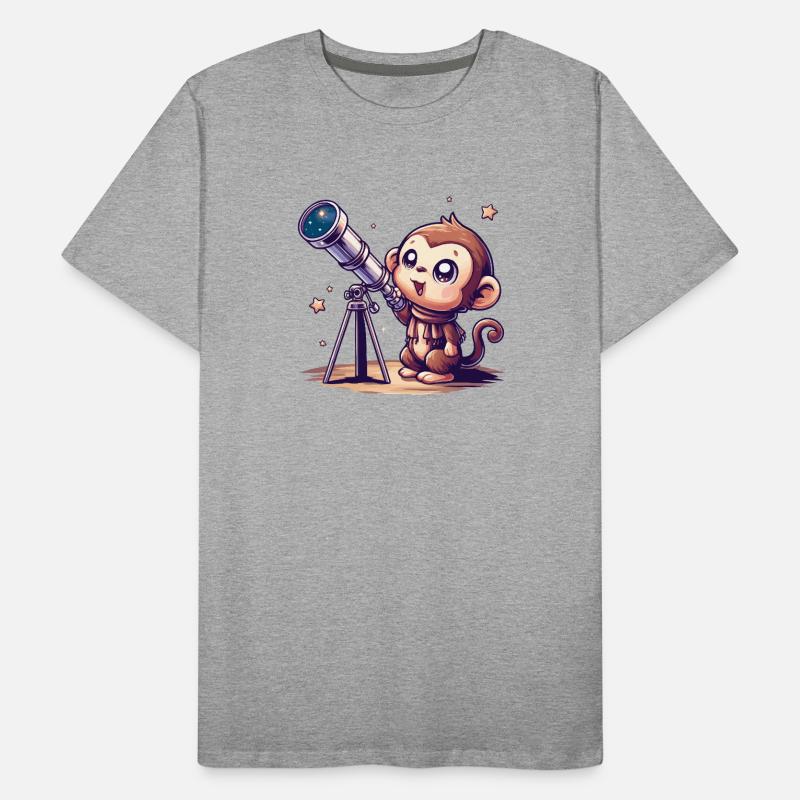 Sternenhimmel-Affe mit Teleskop Männer Premium Bio T-Shirt