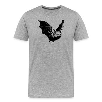 Bat – Mystical Tattoo Motif - Men's Premium Organic T-Shirt - heather grey - Front - Damien (186cm)