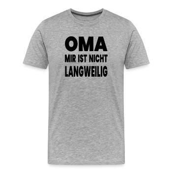 Oma - Männer Premium Bio T-Shirt - Grau meliert - Vorne - Damien (186cm)