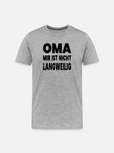 Oma - Männer Premium Bio T-Shirt - Grau meliert