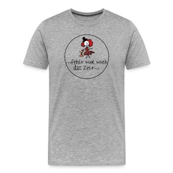 Tente disparue - T-shirt bio Premium Homme - gris chiné - Devant - Damien (186cm)