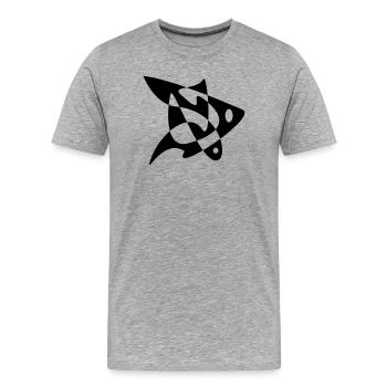 Puzzle Fish - Men's Premium Organic T-Shirt - heather grey - Front - Damien (186cm)
