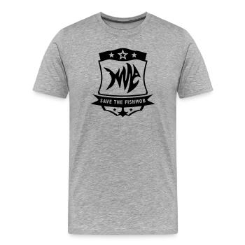 Sauvez la foule de poissons - T-shirt bio Premium Homme - gris chiné - Devant - Damien (186cm)