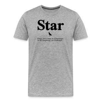 Star - Männer Premium Bio T-Shirt - Grau meliert - Vorne - Damien (186cm)