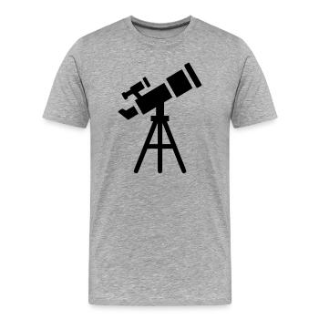 Telescope Silhouette Stars - Men's Premium Organic T-Shirt - heather grey - Front - Damien (186cm)