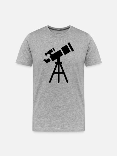 Teleskop Silhouette Sterne - Männer Premium Bio T-Shirt - Grau meliert