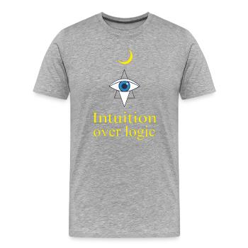 Intuition plutôt que logique - T-shirt bio Premium Homme - gris chiné - Devant - Damien (186cm)