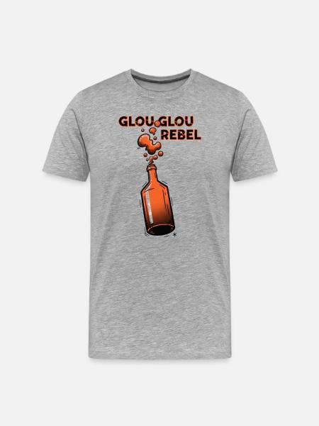 GlouGlou Rebel Bottle Burst - Men's Premium Organic T-Shirt - heather grey