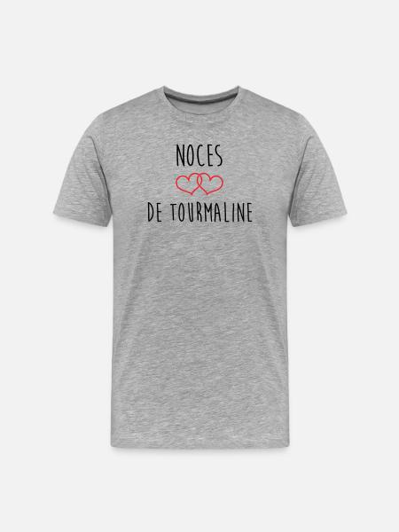 Turmalin-Hochzeit 52 Jahre Ehe - Männer Premium Bio T-Shirt - Grau meliert