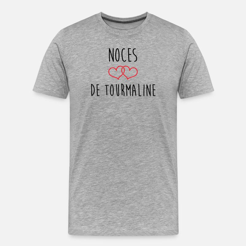 Turmalin-Hochzeit 52 Jahre Ehe - Männer Premium Bio T-Shirt - Grau meliert
