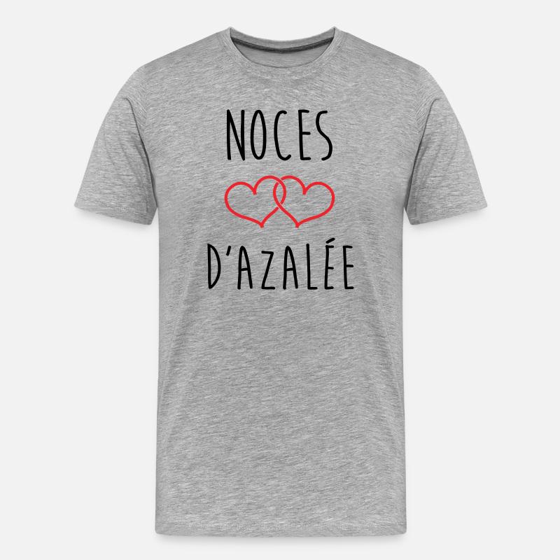Azaleas Hochzeit 57 Jahre Ehe - Männer Premium Bio T-Shirt - Grau meliert