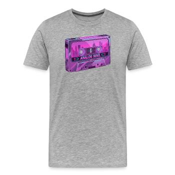 Retro Analog Soul Chrome Kassette Synthwave - Männer Premium Bio T-Shirt - Grau meliert - Vorne - Damien (186cm)