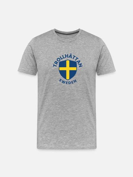 Trollhättan Shield Sweden - Men's Premium Organic T-Shirt - heather grey