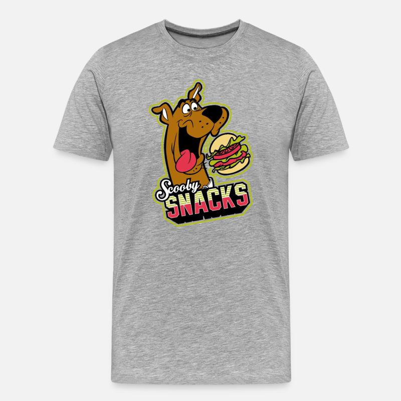 Scooby-Doo Scooby Snacks Mit Burger - Männer Premium Bio T-Shirt - Grau meliert
