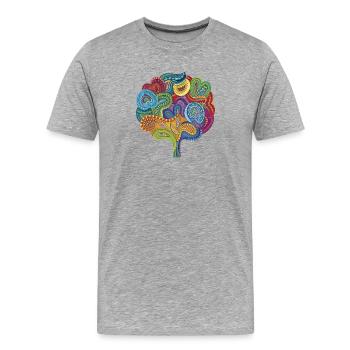 Blooming Coral - Men's Premium Organic T-Shirt - heather grey - Front - Damien (186cm)