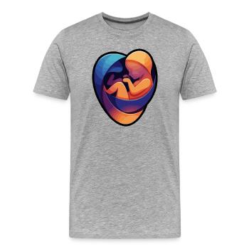 Colorful fetal hug - Men's Premium Organic T-Shirt - heather grey - Front - Damien (186cm)