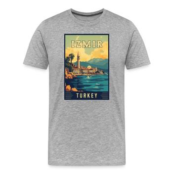 Explore Beauty of Izmir in Turkey - Men's Premium Organic T-Shirt - heather grey - Front - Damien (186cm)