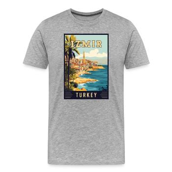 Discover Beauty of Izmir in Turkey - Men's Premium Organic T-Shirt - heather grey - Front - Damien (186cm)
