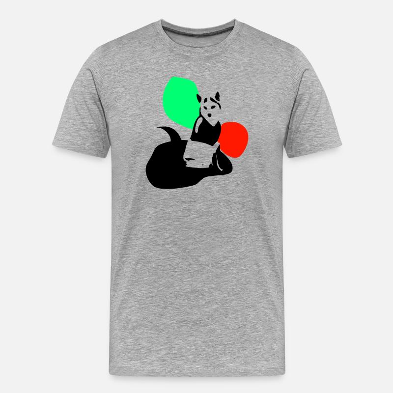 Fuchs - Männer Premium Bio T-Shirt - Grau meliert